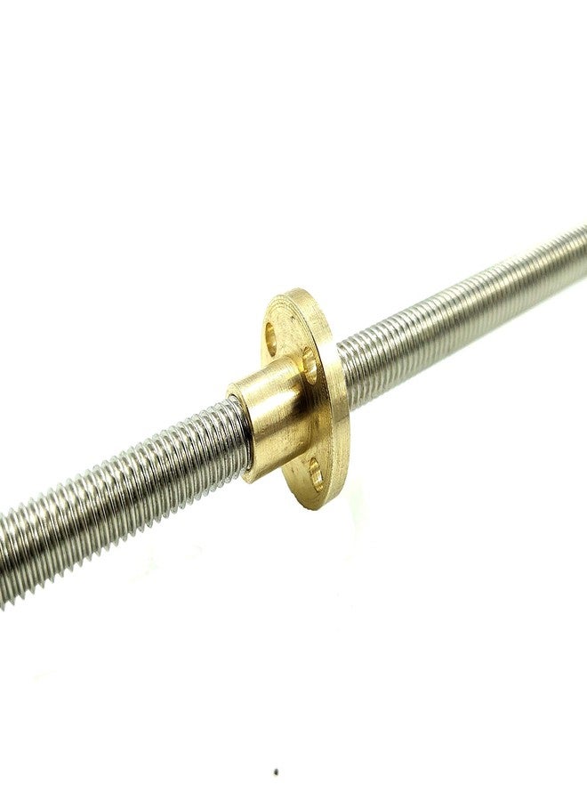 إنفينتو INVENTO قطعة واحدة 800 مم (0.8 متر) قضيب ملولب من الفولاذ المقاوم للصدأ SS304، مقاس M5، قطر خارجي 5 مم، مع صامولة M5، خطوة 0.8 مم، صامولة T، صامولة نحاسية دائرية ذات حافة واحدة، مناسبة للطابعات ثلاثية الأبعاد والروبوتات CNC - Image 2